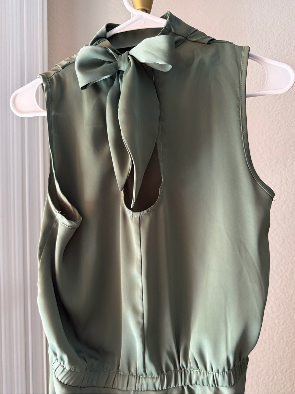 Olive Green Sleeveless Women's Dress, Size Medium - Picture 2 of 6